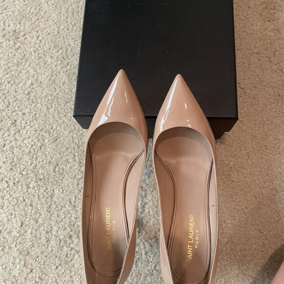 Saint Laurent Anja 105 Pumps Beige High Heels - Picture 8 of 9